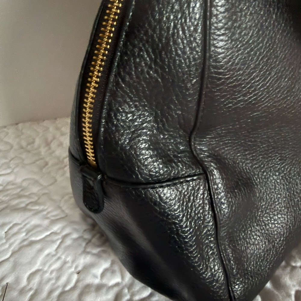 Michael Kors Black Leather Satchel with Gold Accents - Picture 6 of 10